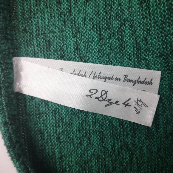 2 Dye 4 Ladies Size XL Bright Green Sweater with Lace Detail on Shoulders - Picture 3 of 10